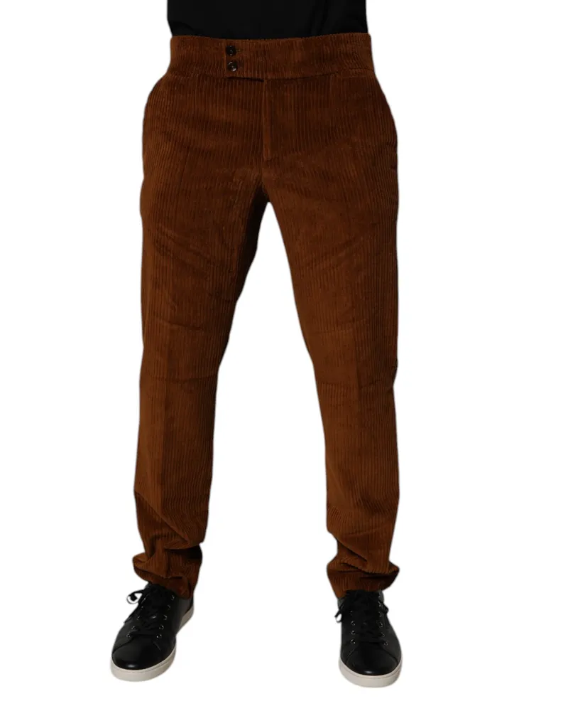 Dolce & Gabbana Corduroy Cotton Trousers — Brown Brown