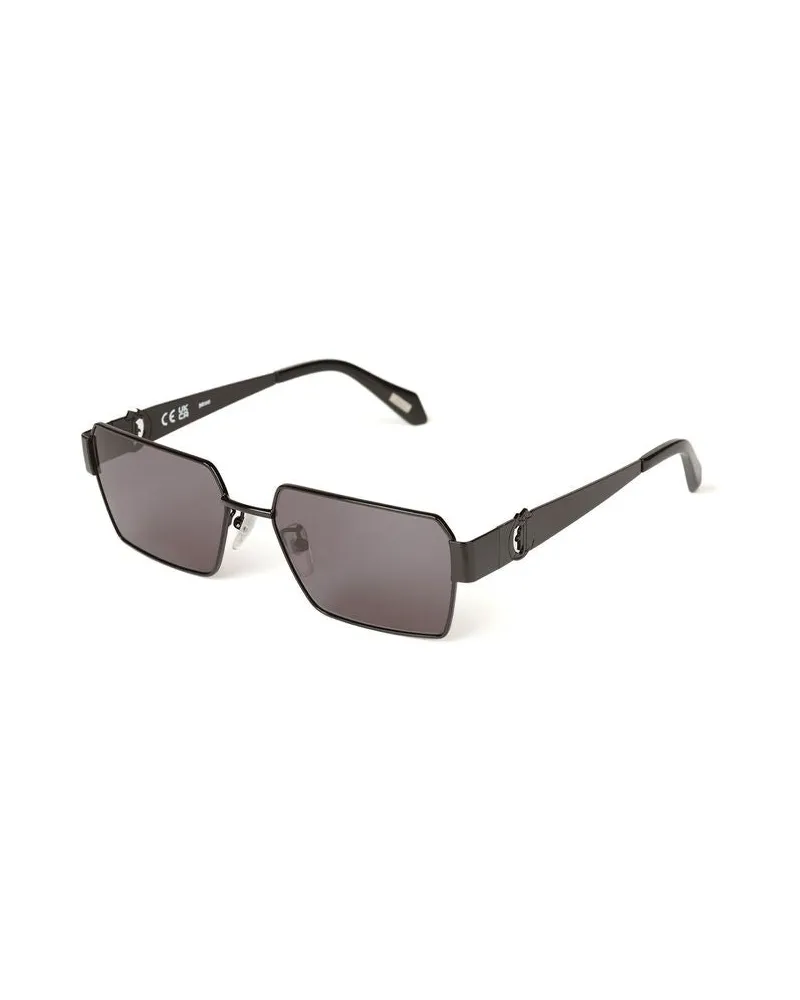 Just Cavalli SJC153 Metal Rectangle Sunglasses — Black Black
