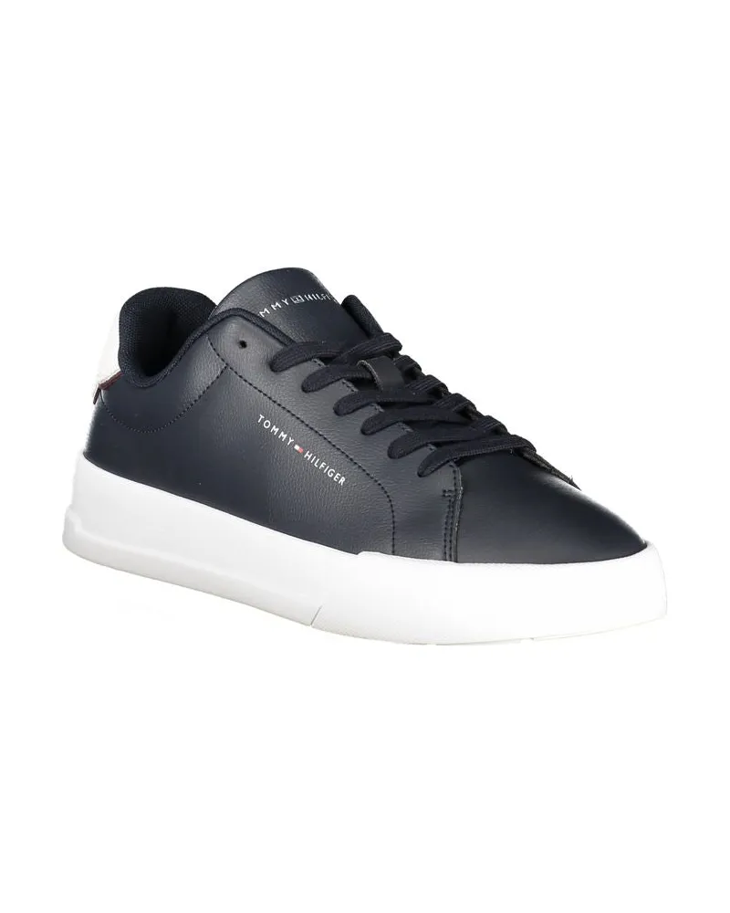 Tommy Hilfiger Leather Lace-Up Sneaker — Blue Blue