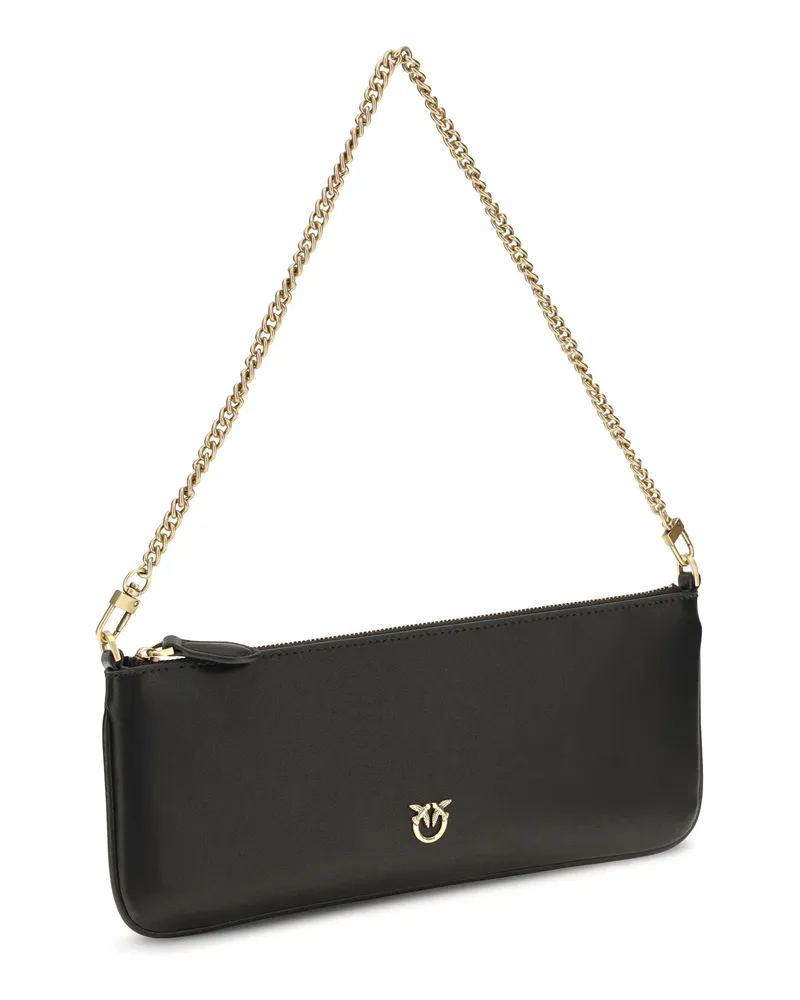 Pinko Women's Shoulder Bag Horizontal Flat Leather Black-Antique Gold Calf (bos Taurus) Wallets & Purses Black/antique Black