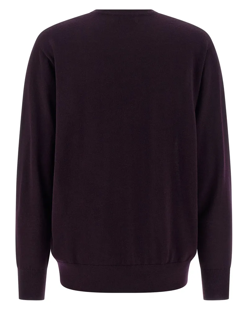 Dries van Noten Women Purple Merino Wool Cardigan Clothing Purple