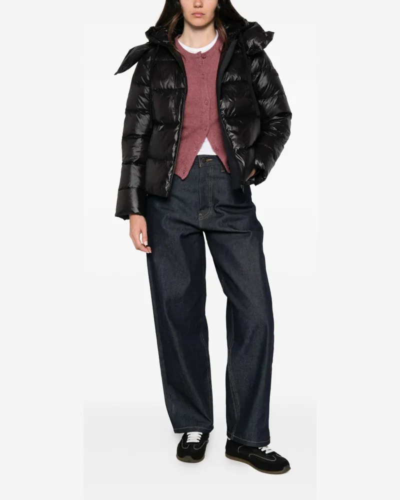 Peuterey Quilted Glossy Down Jacket — Black Black