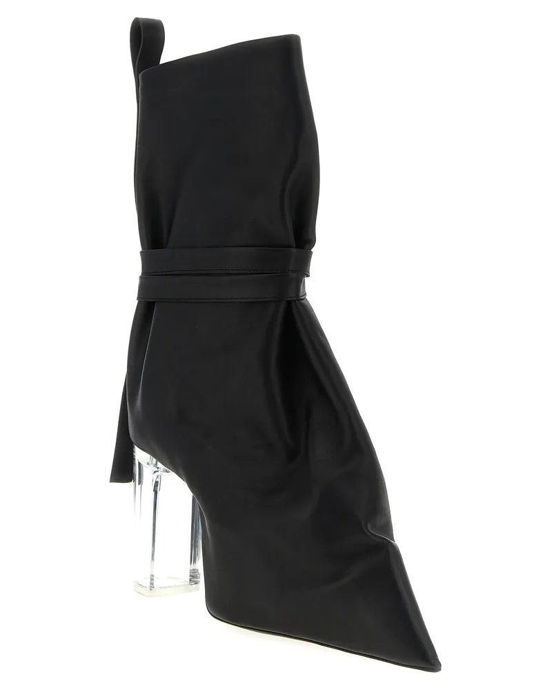 Rick Owens Women's Black Cowhide Ankle Boots Black