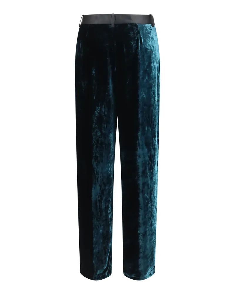 forte_forte Moiré Velvet Trousers — Blue 