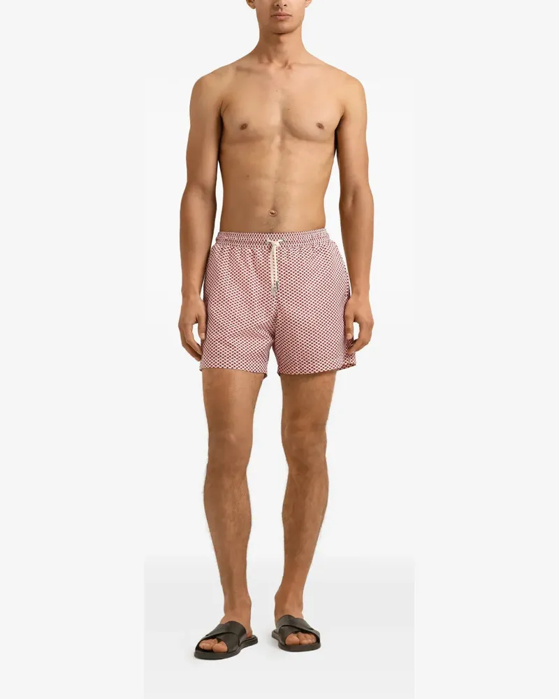 Orlebar Brown Men's Boxer Patterned Swim Shorts Ss26 M Red
