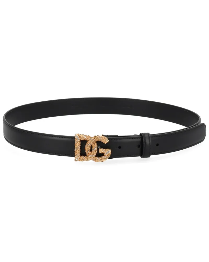 Dolce & Gabbana Leather Belt — Black Black
