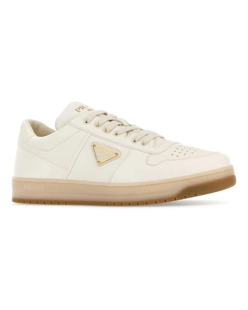 Prada Men's Nappa Leather Low-Top Sneaker White Lambskin White