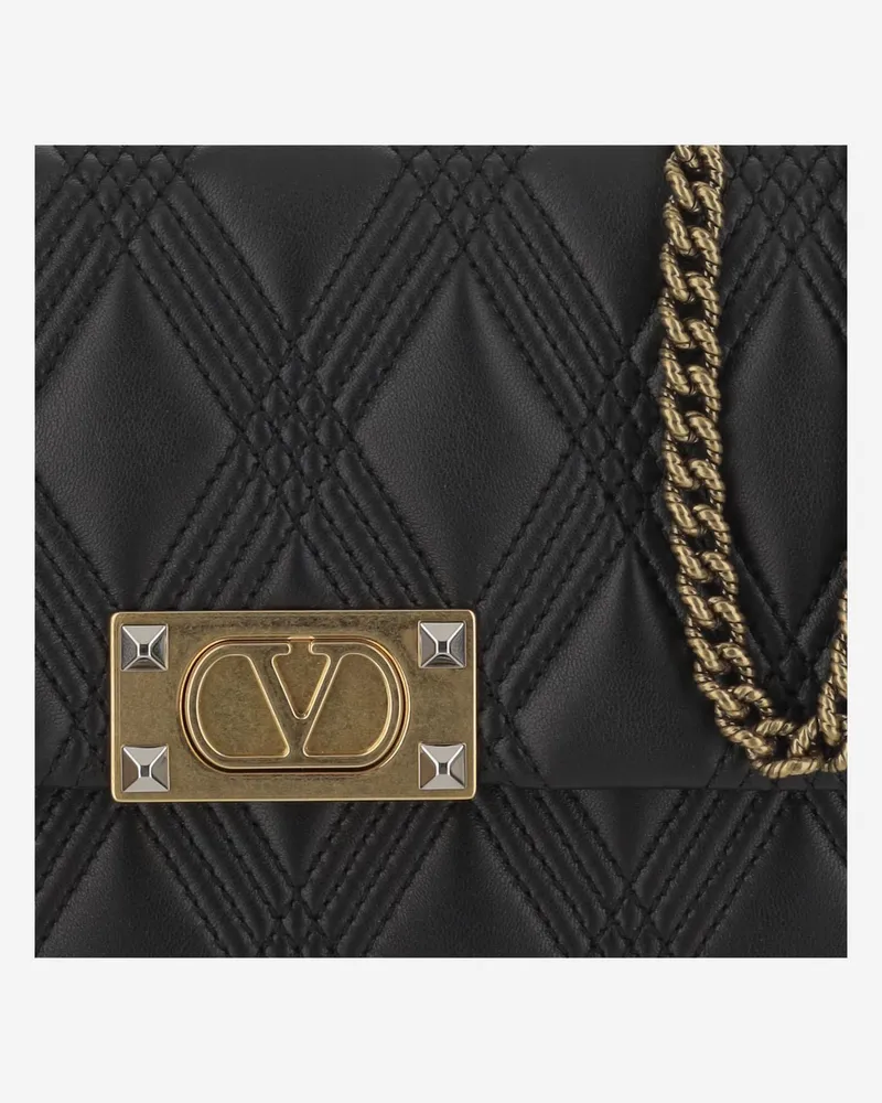 Valentino Garavani Quiltie Shoulder Bag — Black Black