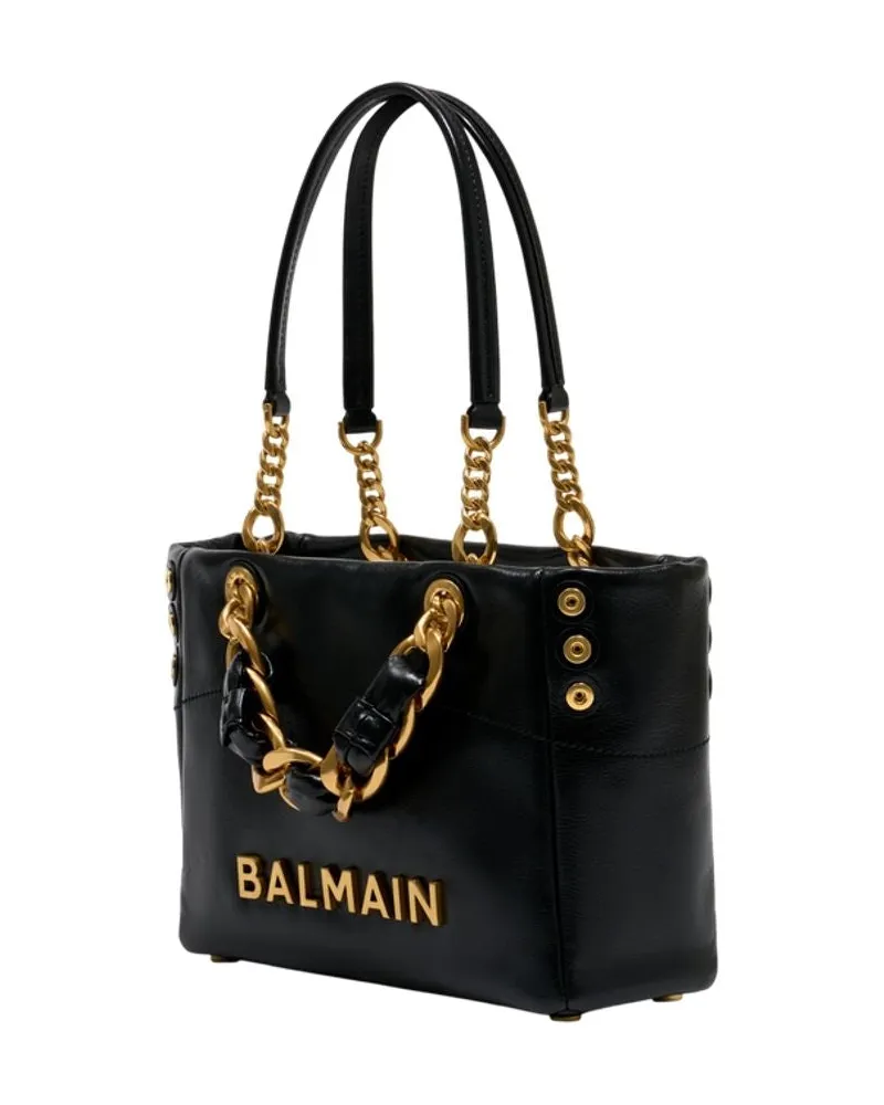 Balmain Women's 1945 Small Shoulder Bag -  Leather Black Calfskin Shoulder-Hobo-Bags Black