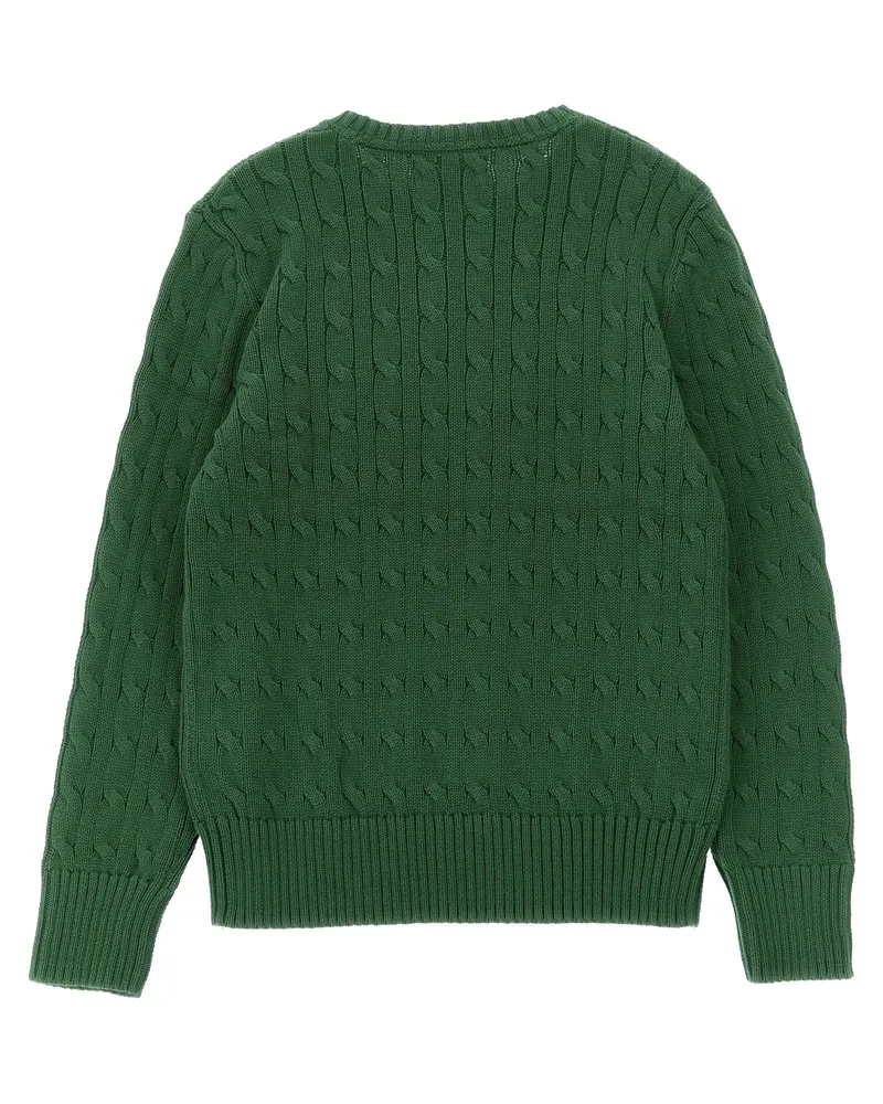 Ralph Lauren Braided Cable Knit Sweater — Green Green