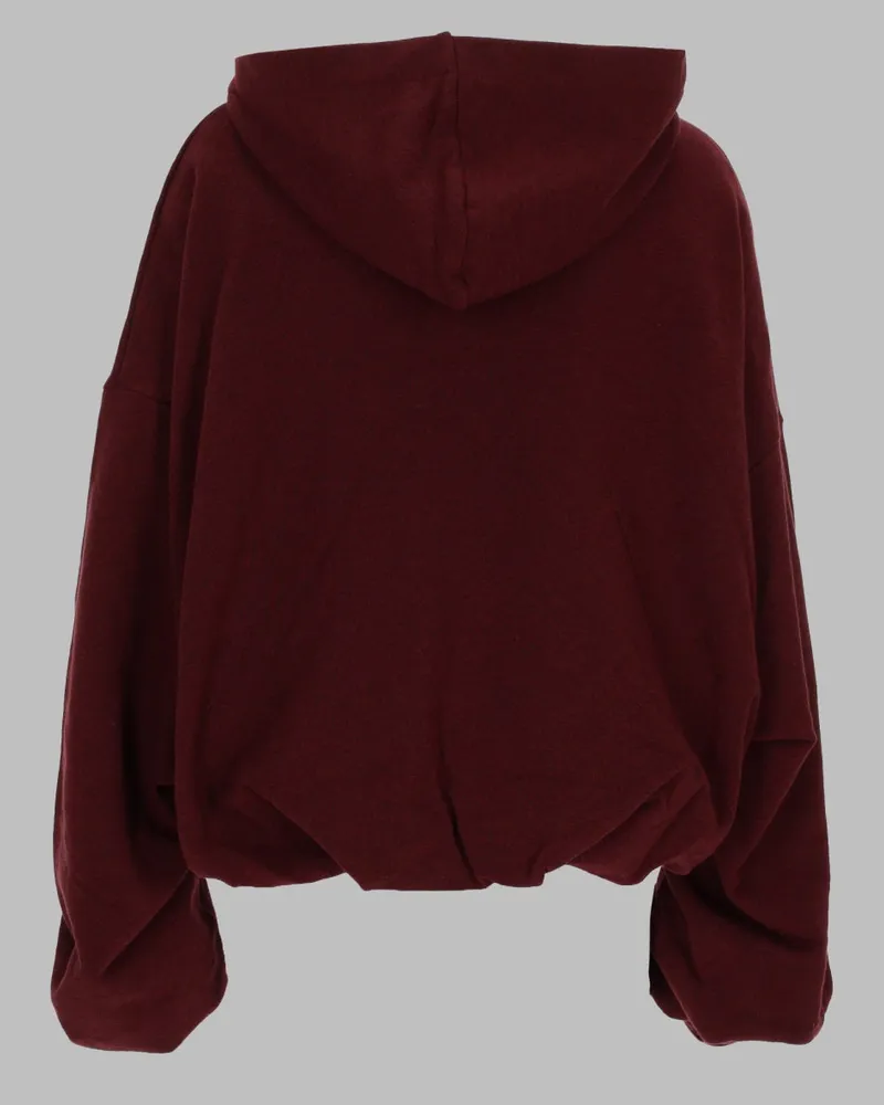 Dries van Noten Zip-Up Cotton Sweatshirt — Burgundy Burgundy