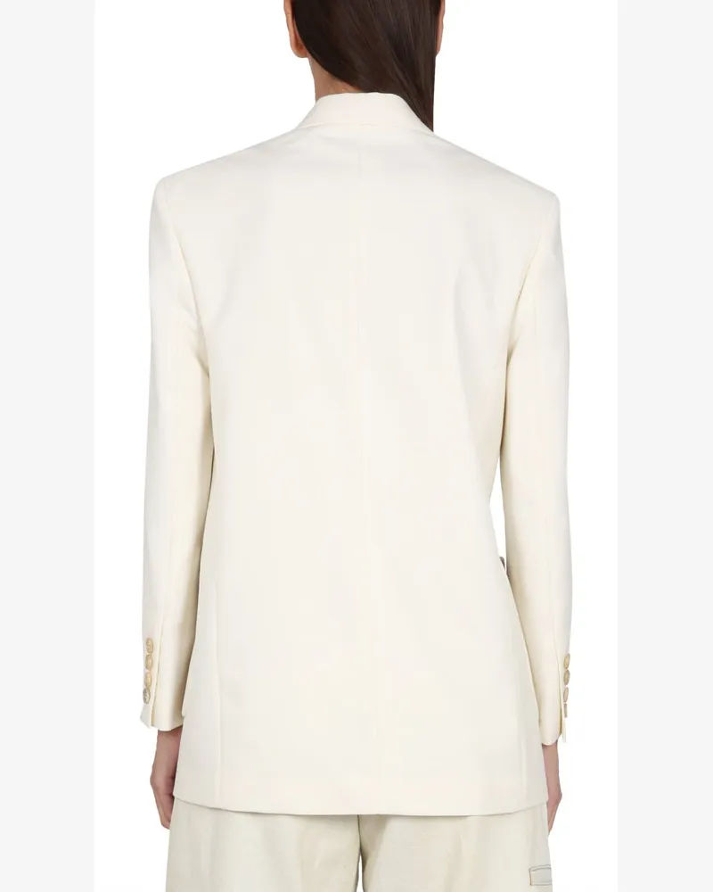 Palm Angels Knit Detail Blazer — White White