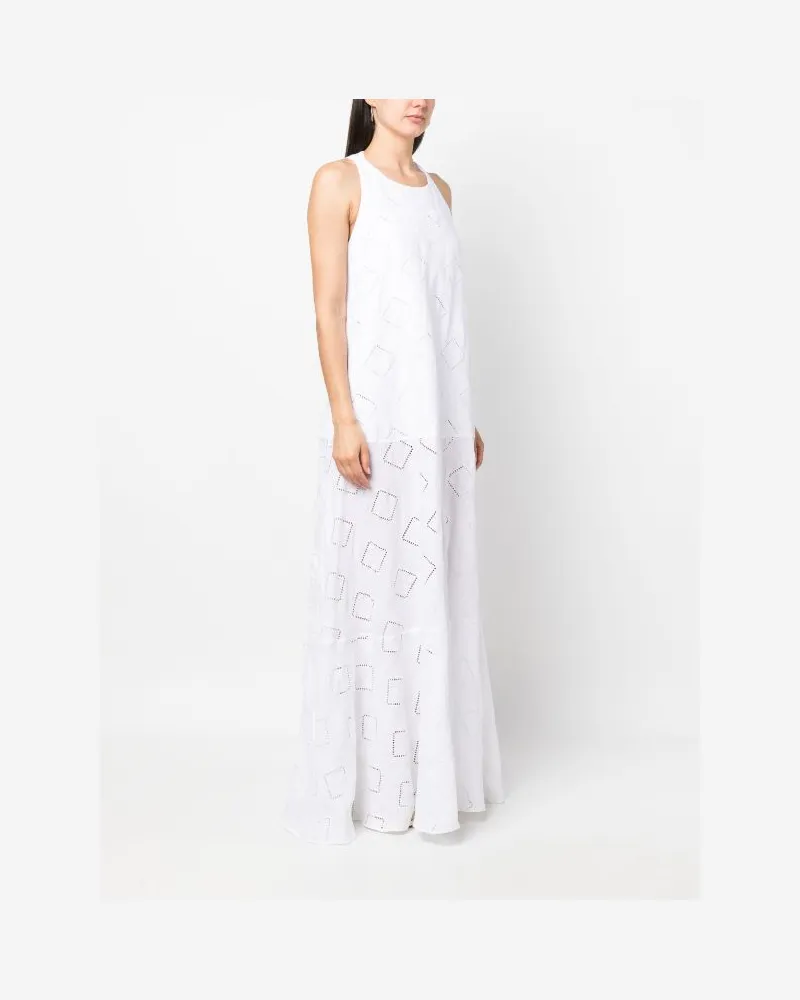 Kiton Women's Perforated-Detailed Maxi Dress Ss23 W Off-white