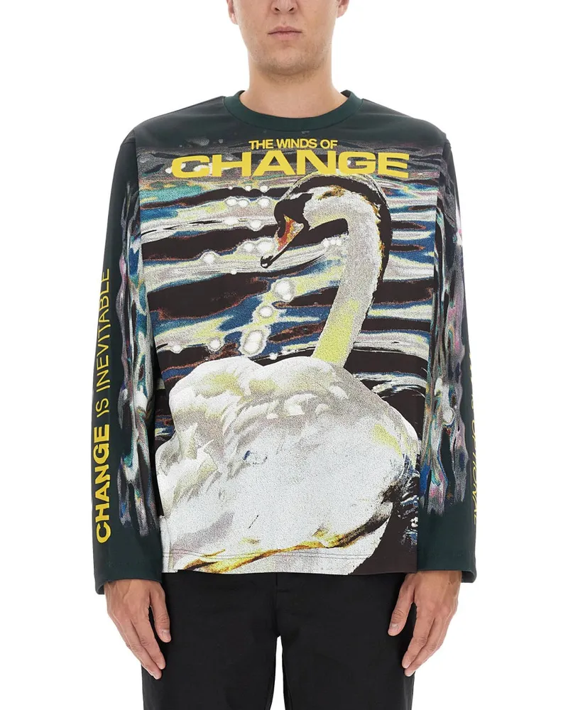 Burberry Swan Print T-Shirt — Multicolor Multicolor