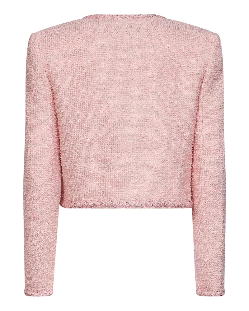 Self-Portrait Women's Jacket Bouclé With Braided Trimmings, Pink Pink