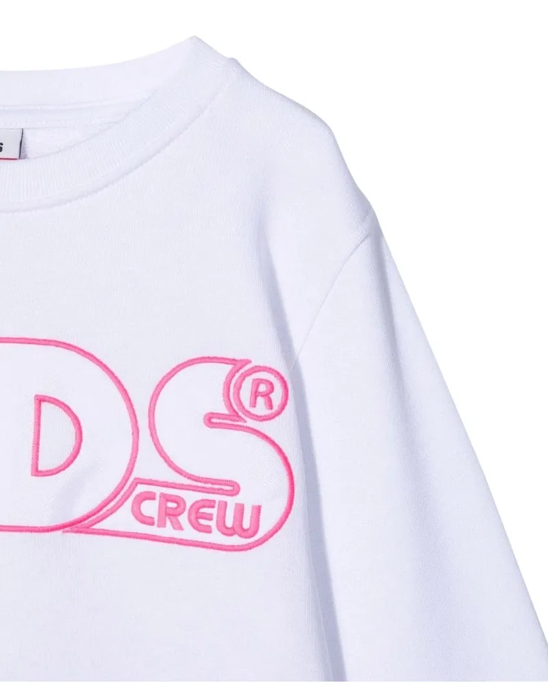 GCDS Cropped Cotton Sweatshirt — White White