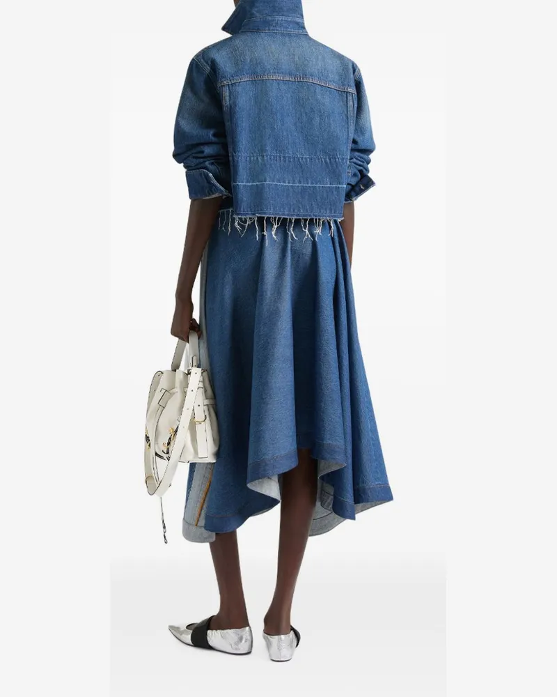 Givenchy Logo-Embroidered Denim Jacket — Blue Blue