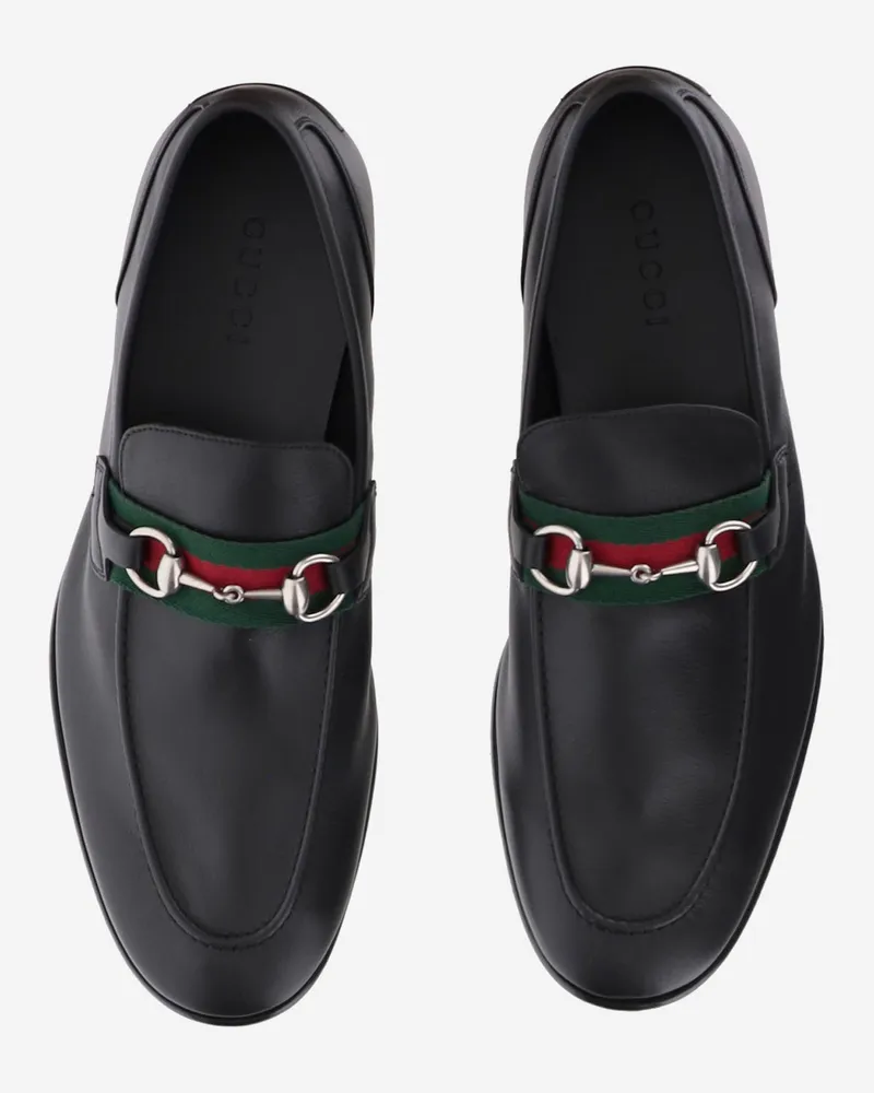 Gucci Men's Leather Loafers Como Black Black