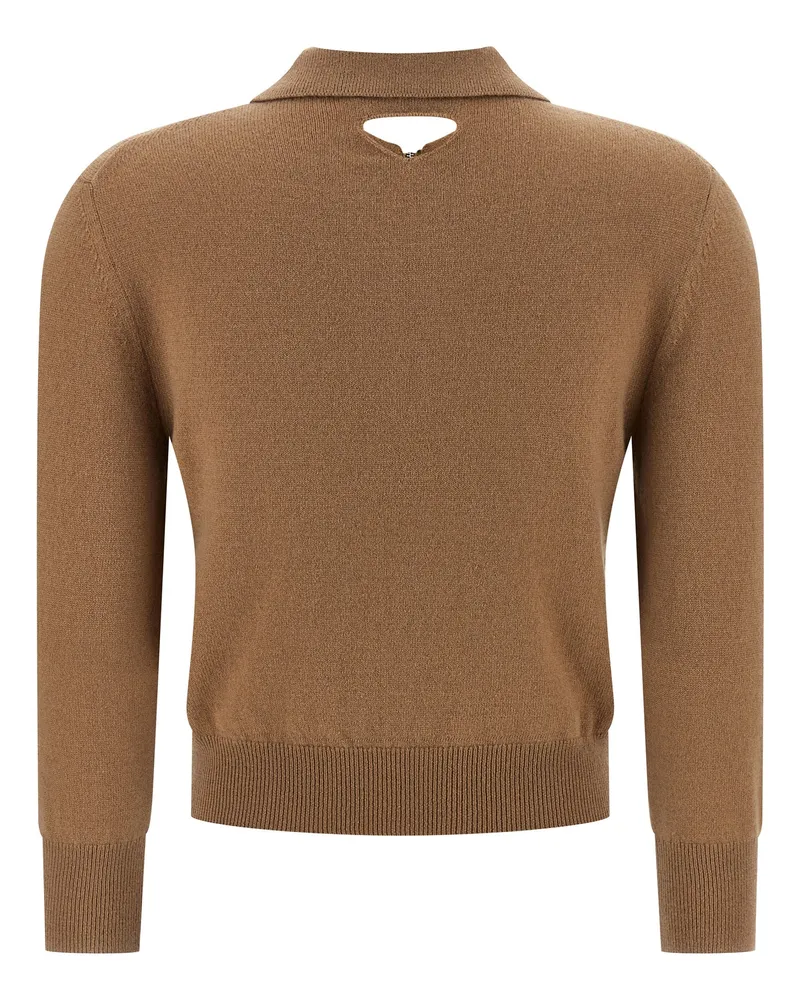 Prada Women's Beige Cashmere Polo Shirt Beige