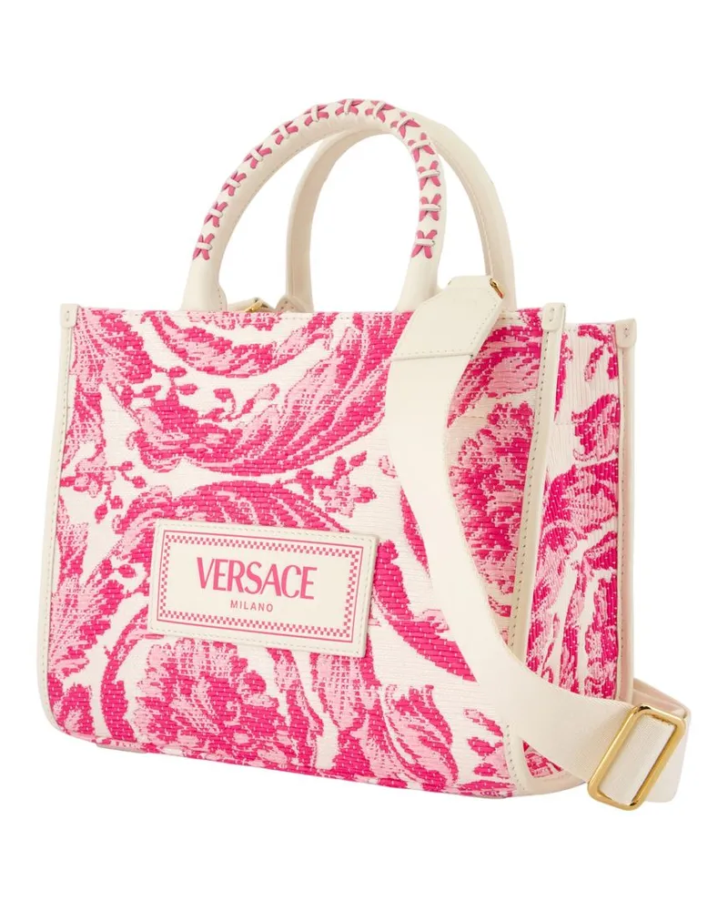 Versace Women's Shopping Bag -  Leather Pink Calfskin Totes-Shopping-Bags Pink