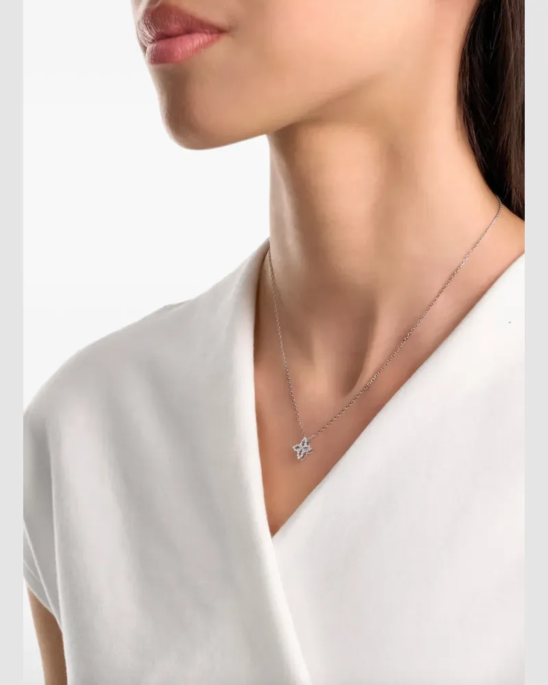 Roberto Coin Women's 18kt White Gold Diamonds Necklace Ss26 W Silver