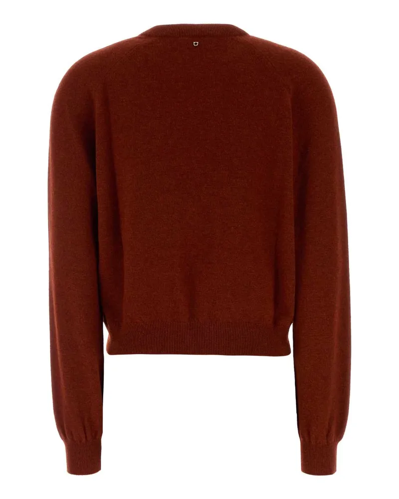 Ferragamo Women Virgin Wool Blend Sweater Brick Cashmere Brick