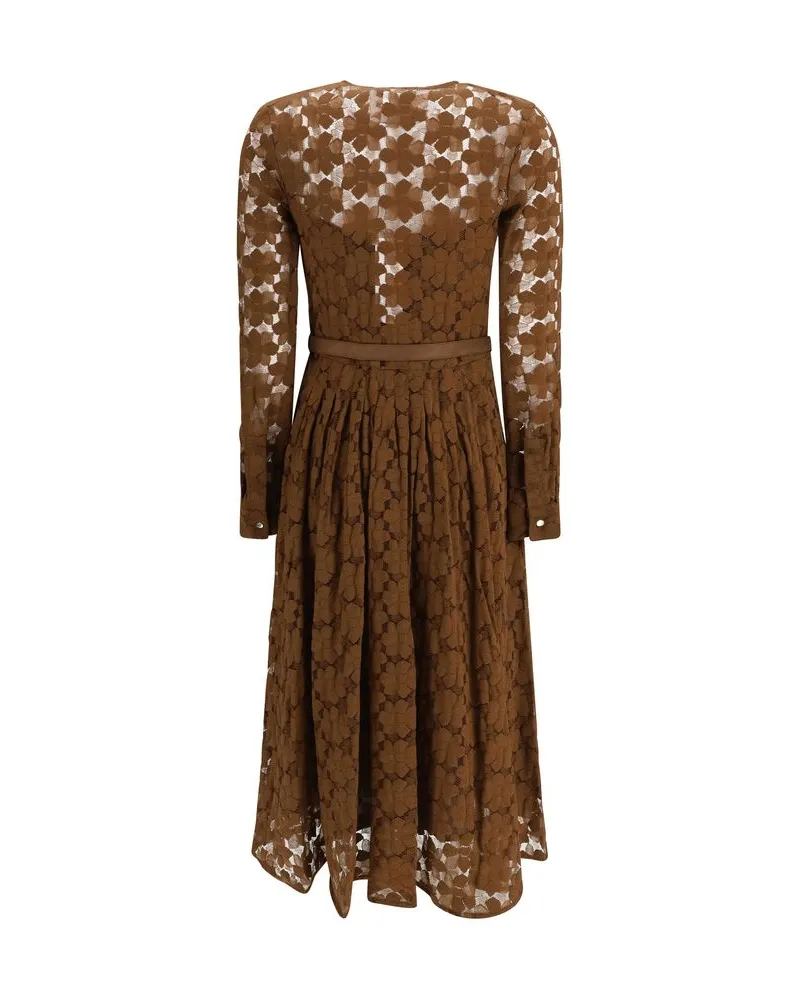 Max Mara Women Brown Polyamide Casual Dress Brown