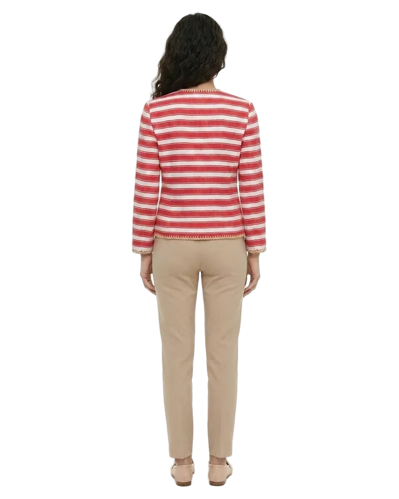 Dolce & Gabbana Striped Cotton-Blend Jacket — Red Red