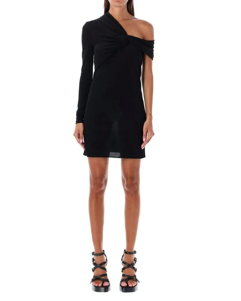 Saint Laurent Women's Black Viscose Casual Dress Black