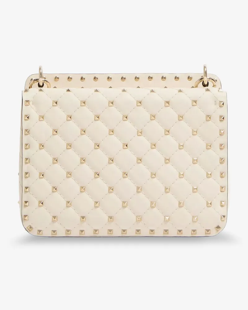 Valentino Garavani Women's Crossbody Bag Rockstud Spike White Leather Shoulder White