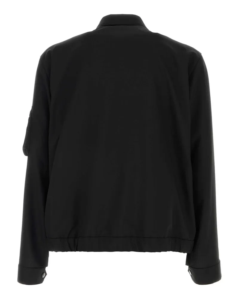 Sacai Men's Black Twill Jacket Polyester Wool Giubbini Black
