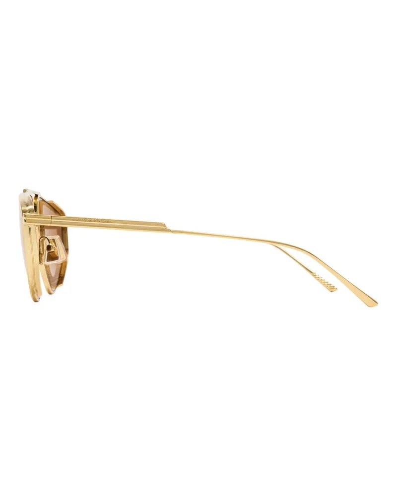 Bottega Veneta Women's Bv1466s-004 Metal Frame Sunglasses Gold Gold