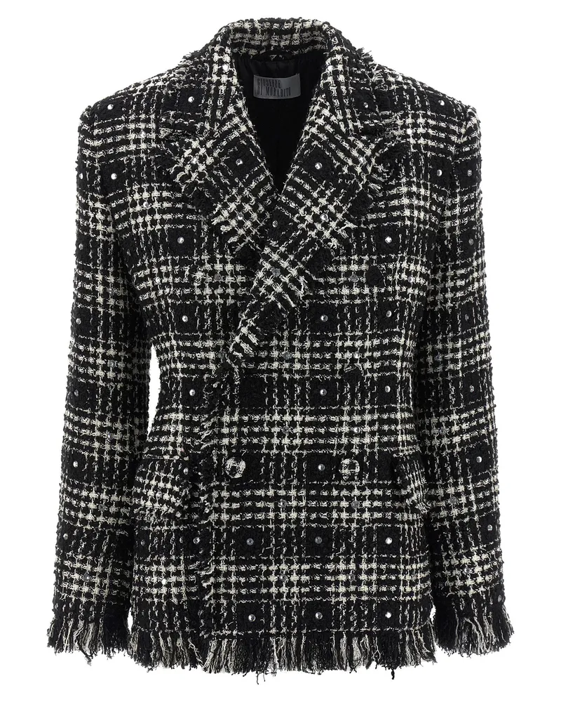 Giuseppe di Morabito Rhinestone-Embellished Tweed Blazer — Black Black