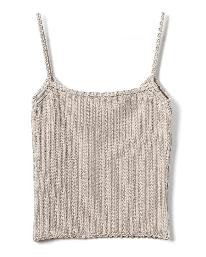 Lanvin Ribbed Viscose Tank Top — Gray Gray