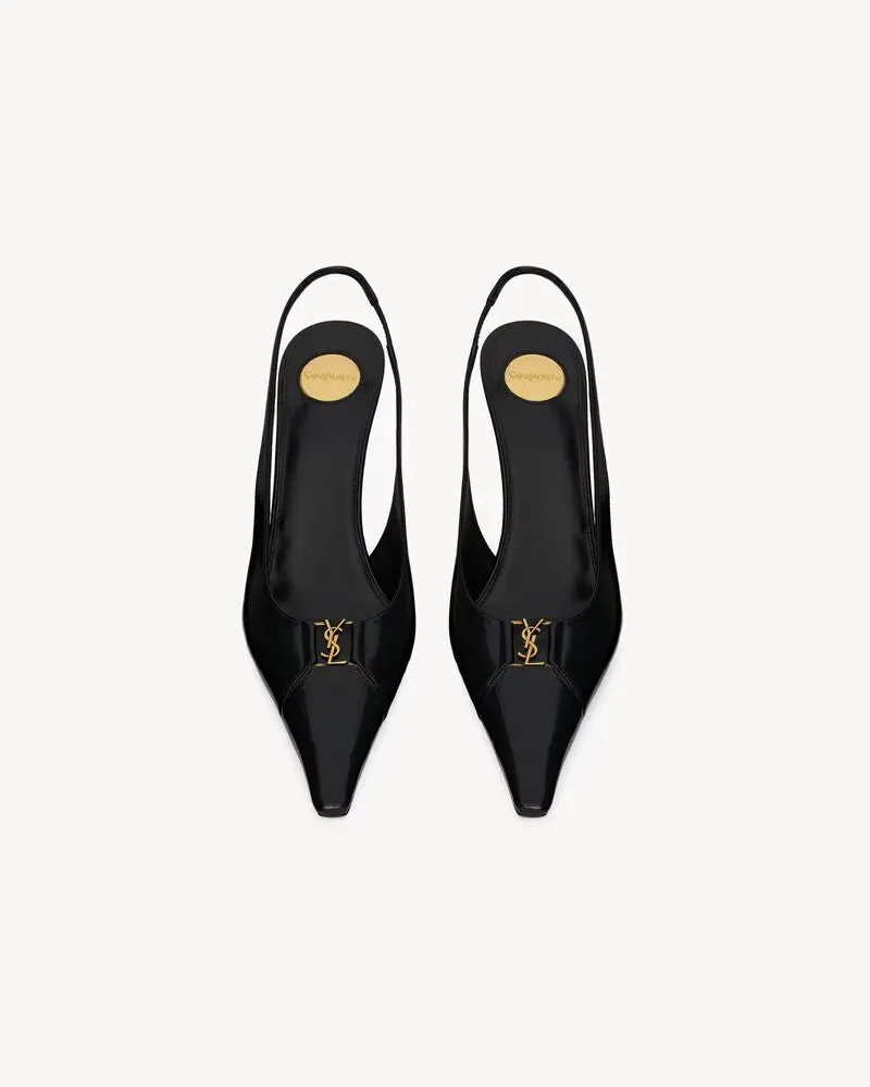 Saint Laurent Slingback Heel — Black Black