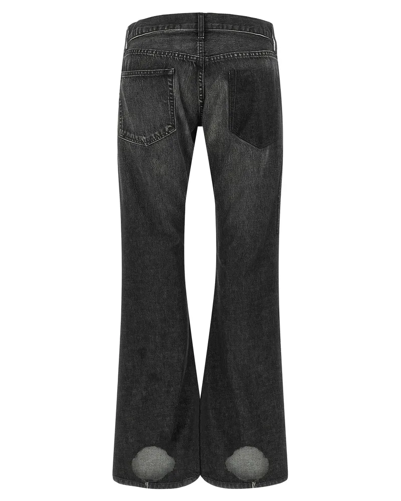 Junya Watanabe Patchwork Distressed Flared Jeans — Black Black