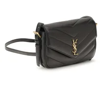 Women's Loulou Cassandre Toy Lambskin Shoulder Bag Nero Lamb Ovis Aries