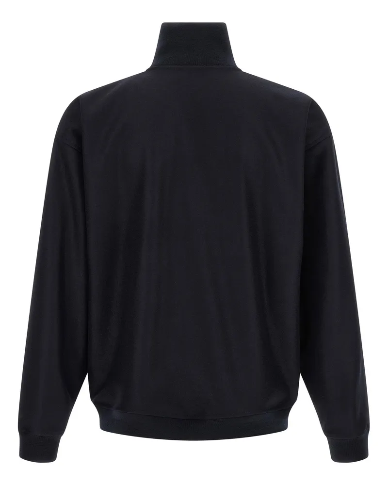 Jil Sander Wool High-Neck Jacket — Black Midnight