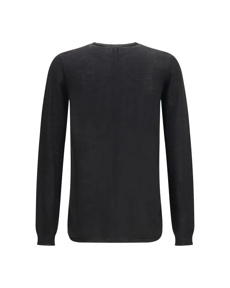 Rick Owens Men Black Wool Oves Aries Sweatshirt Clothing Black