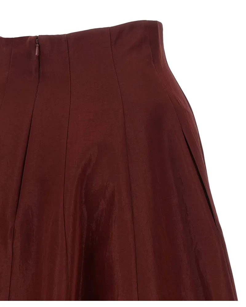 Alberta Ferretti Panel Construction Skirt — Burgundy Burgundy