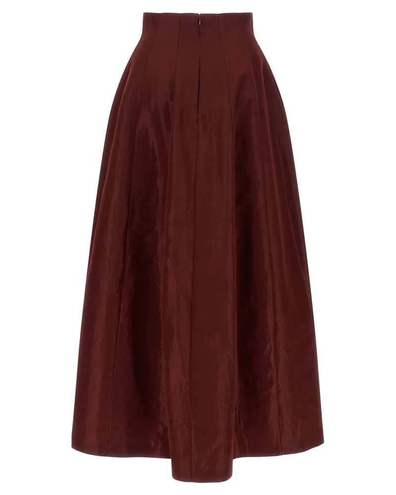 Alberta Ferretti Panel Construction Skirt — Burgundy Burgundy
