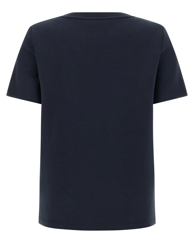 Max Mara Max Mara Cotton Blend Scuba Jersey T-shirt — Navy Navy