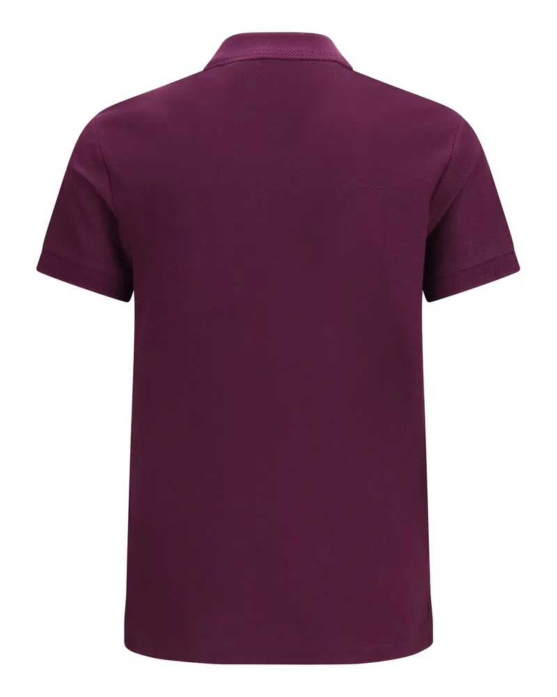 Burberry Men's Cotton Polo Shirt With Embroidered Logo Fig Purple T-shirts And Polos Fig