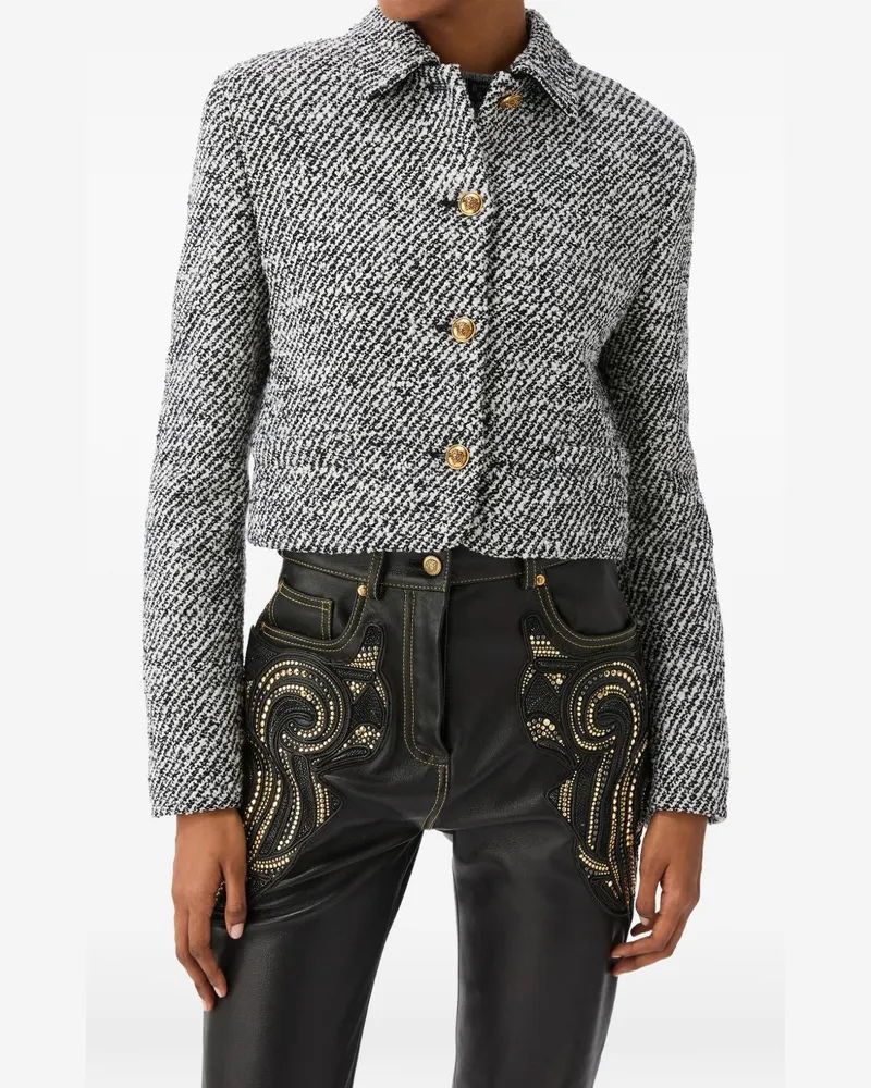 Versace Bouclé Wool Jacket — Black Black