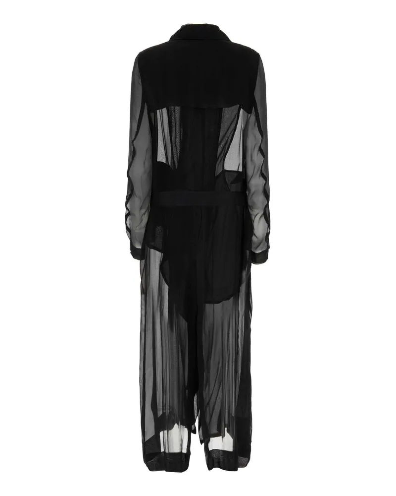 Ann Demeulemeester Women's Black Crepe Georgine Trench Coat 099 Exterior: Silk Black