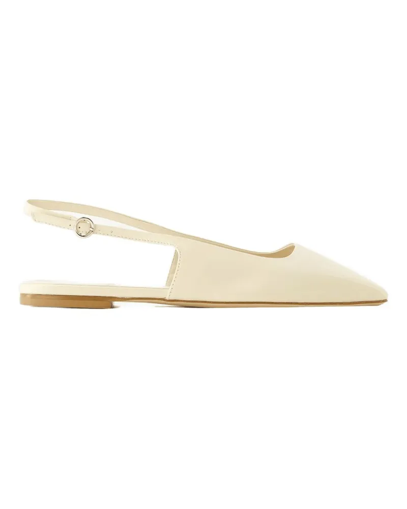 aeyde Women's Liya Sandals -  Leather Beige White Calfskin Shoes Flat-Shoes White
