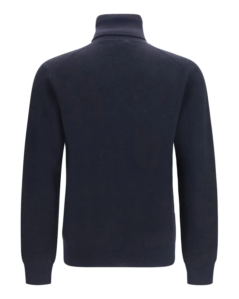 Brioni Men's Wool And Cashmere Turtleneck Sweater Navy-Black Navy/black Navy