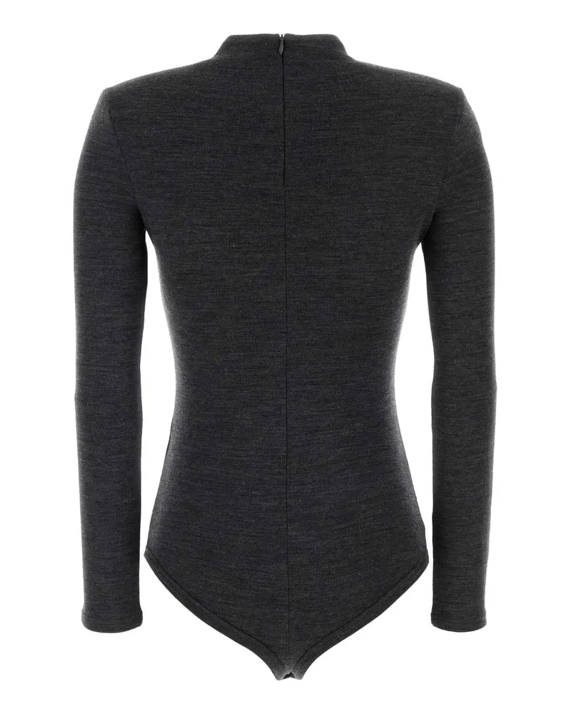 Jil Sander Women's Charcoal Wool Bodysuit Antracite Exterior: Maglie Sweater Gray