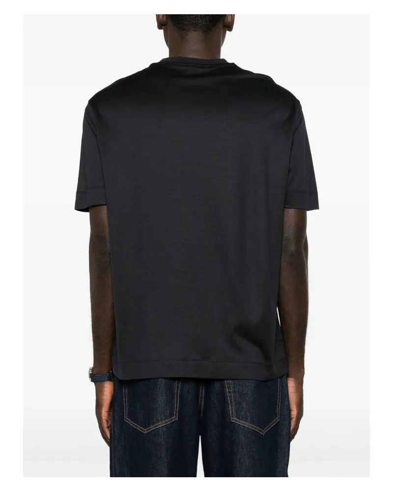Emporio Armani Logo-Print Crew Neck T-Shirt — Black Black