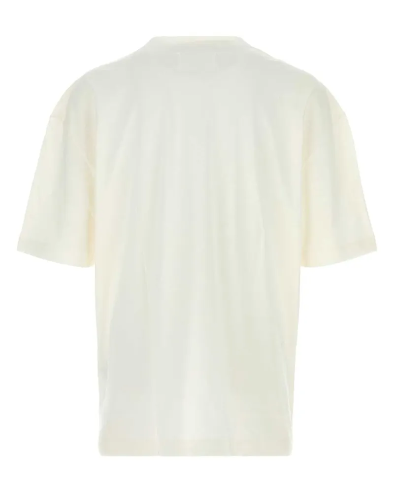 Maison Margiela Men's White Cotton T-Shirt Offwhite Exterior White